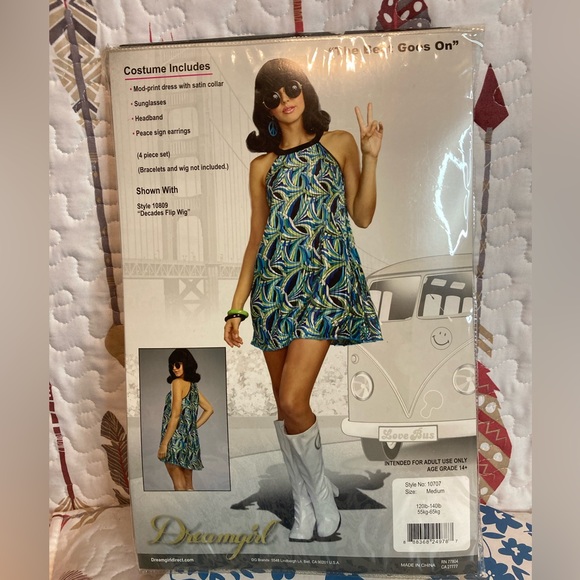 🎃NWT Dreamgirl Halloween Hippie Costume M - Picture 7 of 8